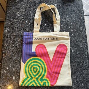 Louis Vuitton Cream Tote with Multicolor Design